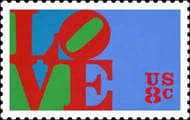 A LOVE stamp from the 1970s